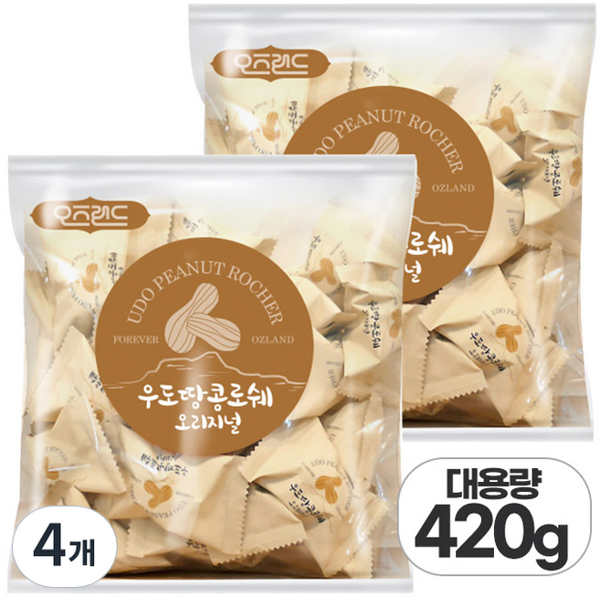 제주 우도 땅콩 로쉐 오리지널, 4개, 210g