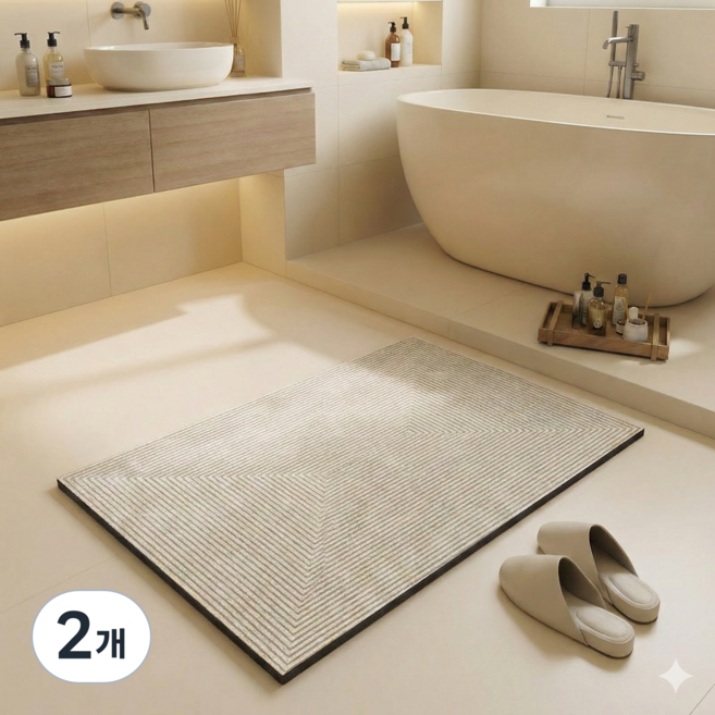 품질 좋고 가심비 뛰어난 / 워셔블 논슬립 규조토 발매트 / 우리집에 꼭 필요한 MUST HAVE 아이템, 2개, A타입