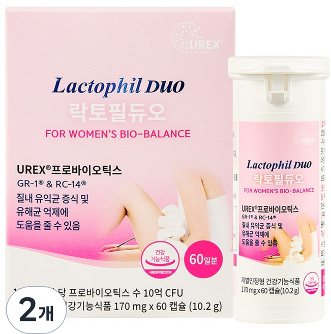 락토필듀오 덴마크 유산균 2개월분 60캡슐 국내 최초 여성 질유산균, 60정, 2개