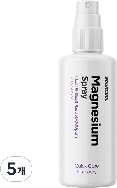 아쿠아쿨 마그네슘 스프레이 120g / 350000ppm 쿨+핫 뿌리는 신속케어, 5개, 1개입