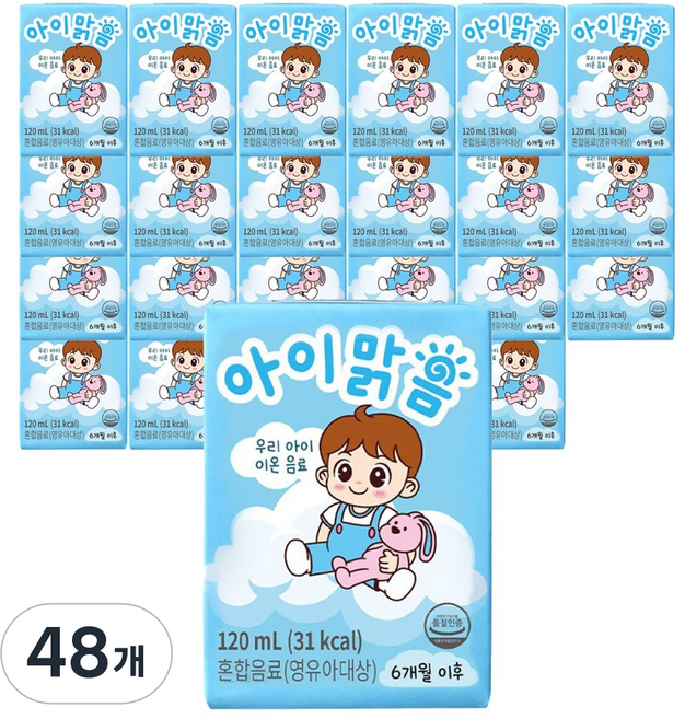 일화 아이맑음 우리아이 이온음료, 120ml, 48개