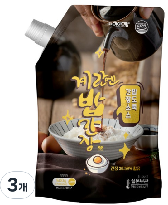 아이엠소스 계란간장소스 밥간장 만능간장 쯔유, 500g, 3개