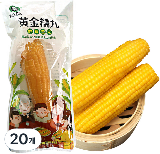 (배터짐) 실온 삶은 노랑 초당옥수수 달콤한 간식, 20개, 200g