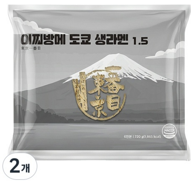 [넉넉한6인분] 이찌방메 생면 라멘면 생라멘, 720g, 2개