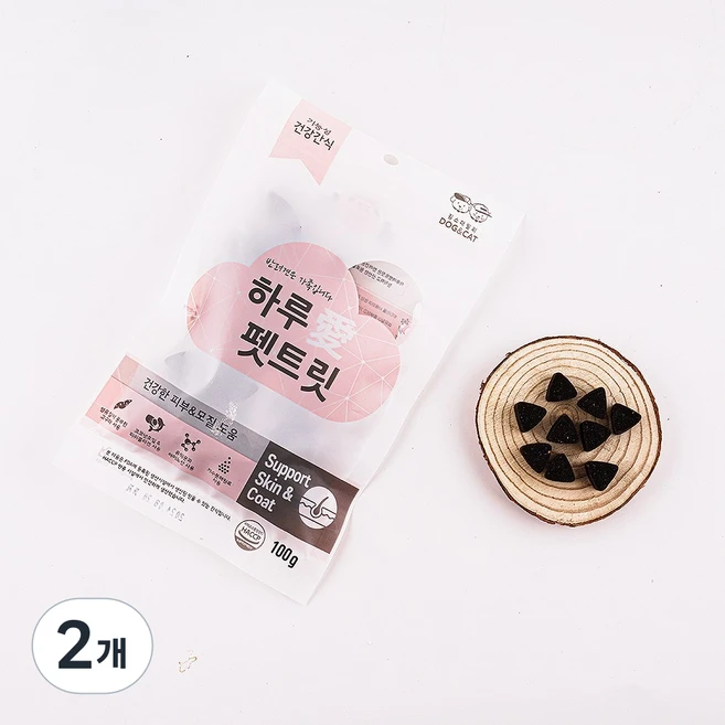 하루애 펫트릿 관절 눈 피부 데일리케어 영양제 3종, 피부&모질, 100g, 2개 - 쿠팡