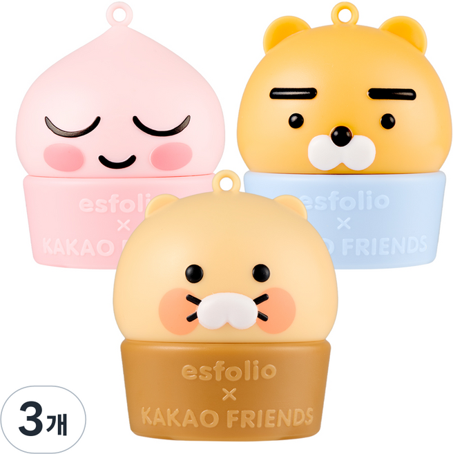 카카오프렌즈X에스폴리오 톡톡팝 립밤 3종(택1), 3개, 8g, 피치팝(어피치)