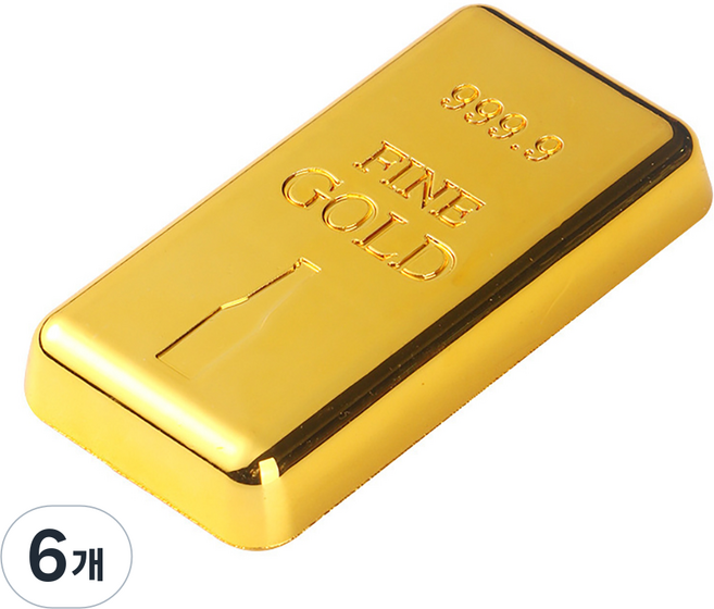 부자템 골드바 병따개 맥주 오프너 금괴 디자인 선물용 병따개, 6개, 골드