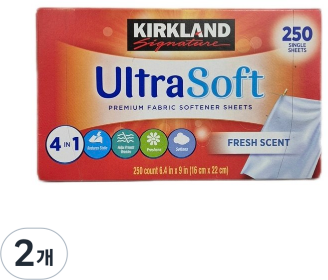 커클랜드시그니춰 드라이시트 시트형 섬유유연제 본품, 2개