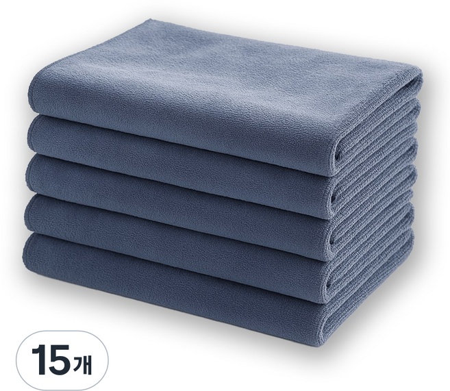 필굿리빙 다용도 두꺼운 극세사 손걸레 소형(30X40cm), 다크 그레이, 15개