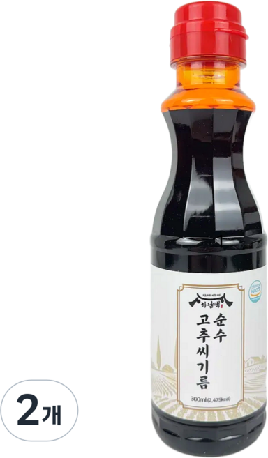 하남댁 100% 순수 고추씨기름, 2개, 300ml