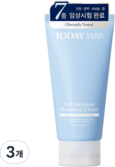 투데이위드 소프트 모이스쳐 판테놀 10% 속보습 수분크림, 3개, 120ml