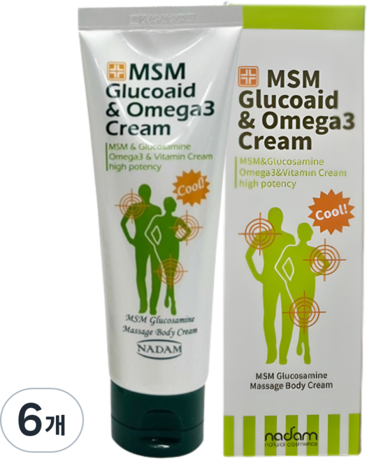 마켓정감 관절 근육 바르는 스포츠 마사지 크림 로션 msm 글루코사민 멘솔, 1개입, 6개