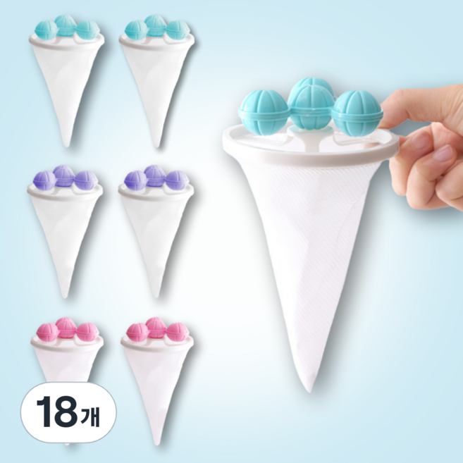 헤인느 통돌이 호환 세탁기 거름망 먼지 제거 빨래망, 18개, 믹스