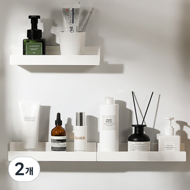 소중한가족 강력고정 무타공 미니멀 수납 선반, 2개, 화이트