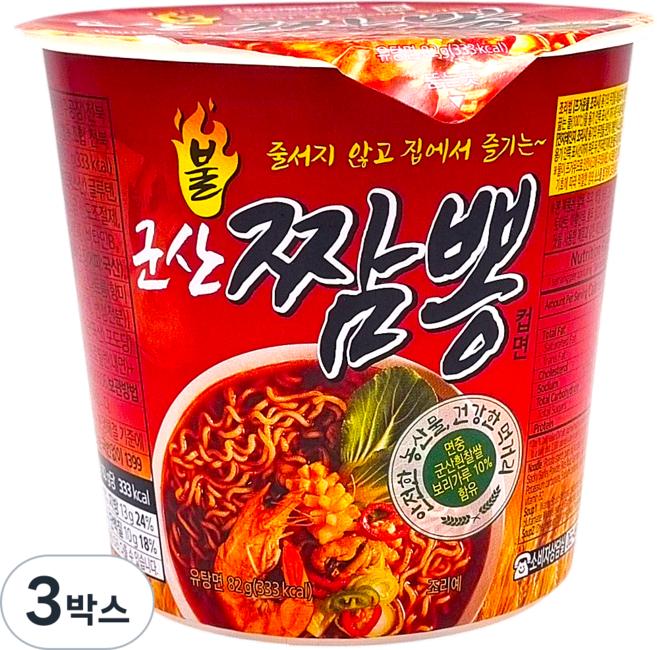 군산원예농협 군산불짬뽕 컵라면 6개입, 3박스