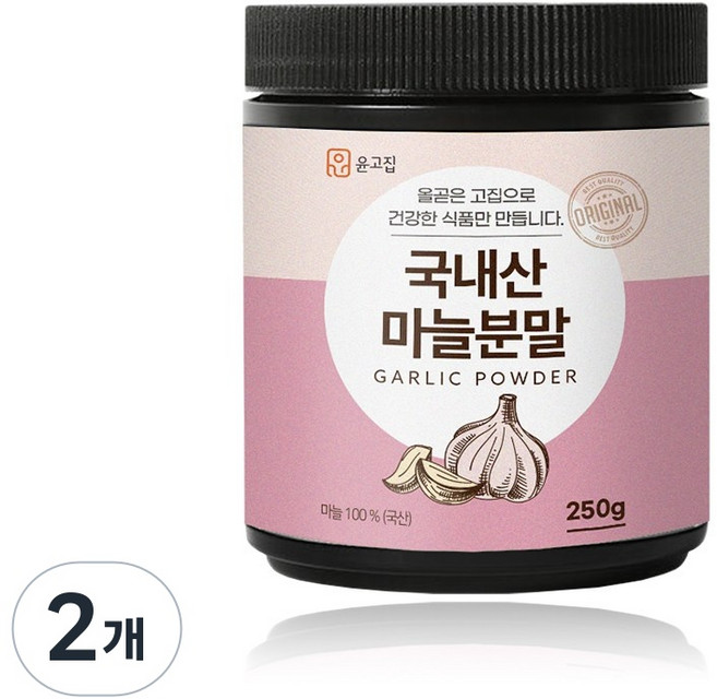 윤고집 국내산 마늘분말 가루, 2개, 250g