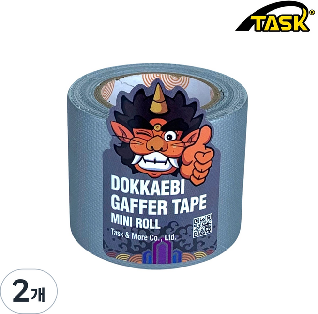 도깨비 수출용(국내산) 개퍼테이프 무광면테이프 미니롤 MATT SILVER 50mmX5m, 2개