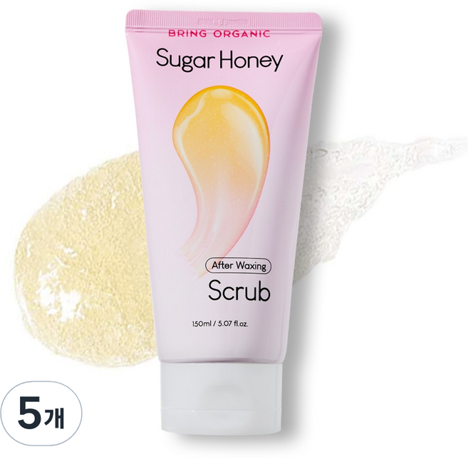 브링오가닉 슈가 허니 바디 스크럽 애프터 왁싱, 150ml, 5개