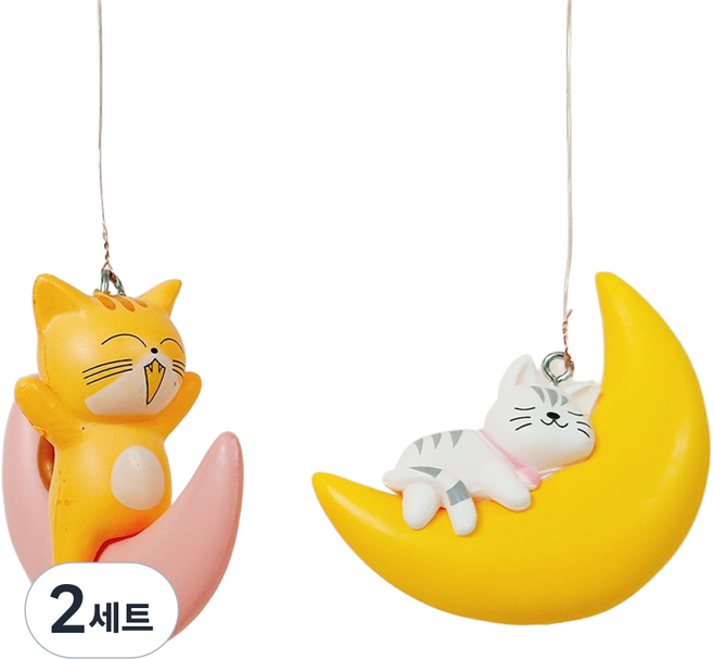 아쿠아필 어항장식 둥둥떠다니는 플로팅 달고양이 2종세트, 2세트
