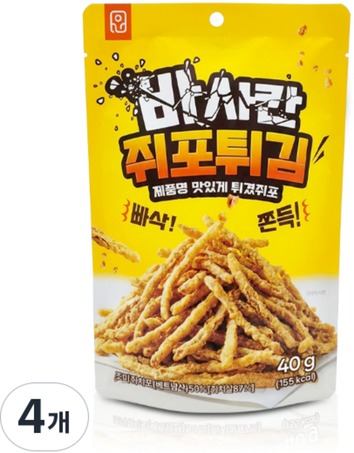 바사칸 쥐포튀김, 4개, 40g