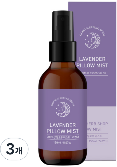 더허브샵 필로우 미스트, 3개, 150ml, 라벤더