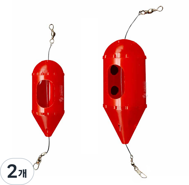 BKC 로켓 카고 BK-1245 고등어 전갱이 찌낚시 채비 소형 집어통, 2개, 레드