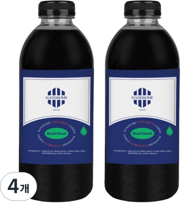 핸섬로스팅하우스 더치커피1L+1L 디카페인 콜드브루원액 1000ml, 1L, 1개입, 4개