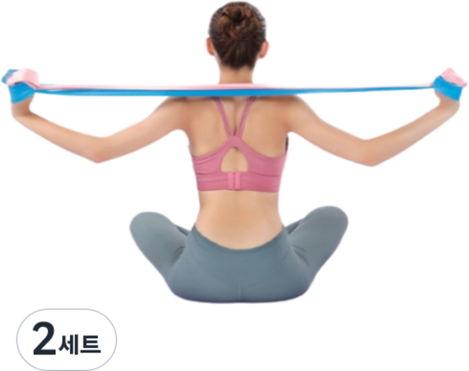 스트레치업욜리 초급 요가밴드 라텍스 고무 탄탄 3종 세트, 2세트, 핑크,블루,퍼플