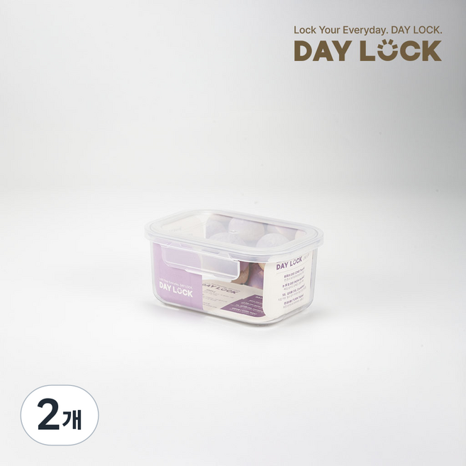 데이락 냉동밥 보관 반찬통 에코젠 논패킹 350 밀폐용기, 350ML, 2개