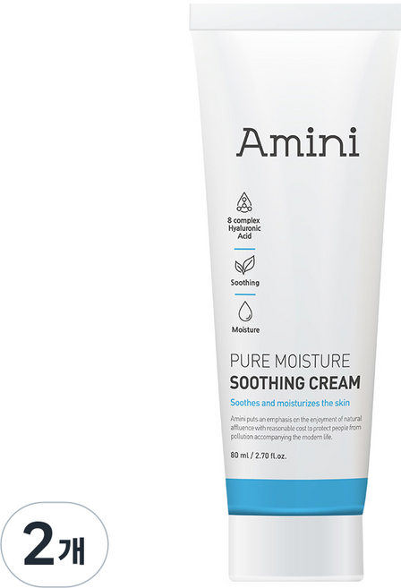 아미니 히알루론산 콜라겐 수분 크림, 2개, 80ml