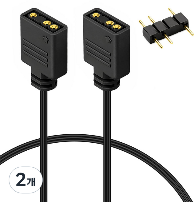 PC용 5V 3핀 ARGB 분배 연장 확장 케이블, 535mm, 2개