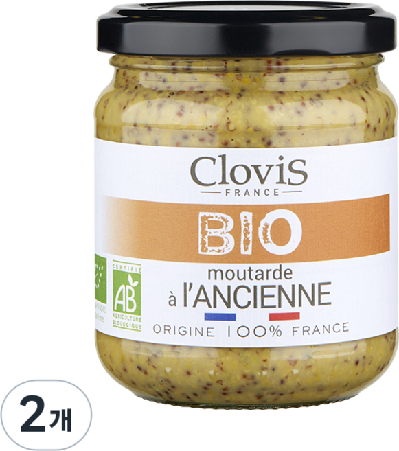 클로비스 유기농 홀그레인 머스타드 200G, 2개, 200ml