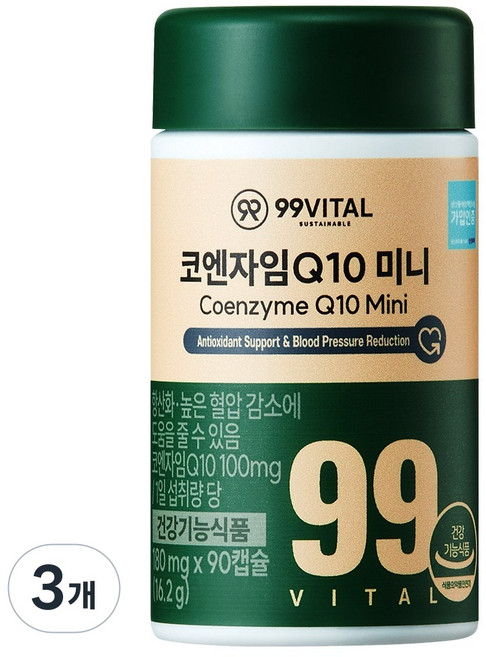 99바이탈 코큐텐 코엔자임Q10 미니, 3개, 90정