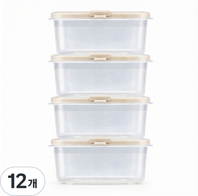 DAMDA 담다톡 전자레인지 보관용기 냉동밥, 12개, 직사각2호(600ml)