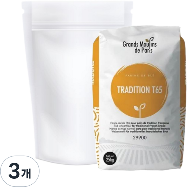 프랑스밀가루 T65 트레디션 1kg GMP 베이크플러스 소분, 3개