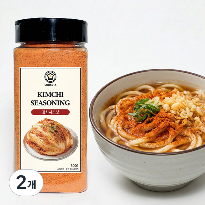 [쿡스타] 김치시즈닝 - 우동/볶음밥/스낵에 얼큰 K-김치맛, 2개, 300g