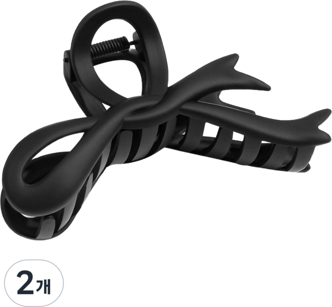 올림머리 헤어 집게핀 대형, 2개, 블랙