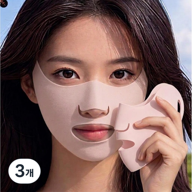 1+1+1 스포츠 마스크 자외선 차단 실크 러닝 골프 낚시 등산 야외활동, 3개, 핑크+핑크+핑크