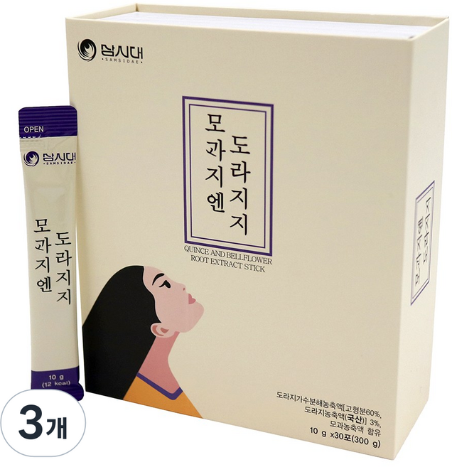 모과지엔 도라지지 배도라지 농축액 스틱 환절기 건강 10g X 30포, 300g, 3개