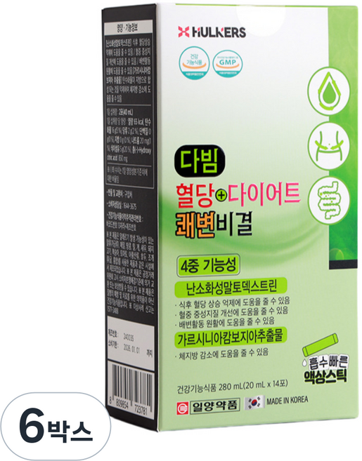 일양약품 다빔 혈당+다이어트 쾌변비결, 6박스, 14회분