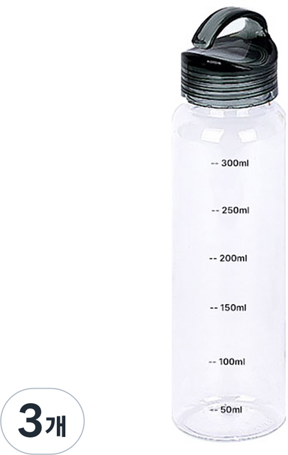 국산 슬림 미니 휴대용 물병 물통 어린이 러닝 등산 트라이탄소재 BPA free, 01 다크그레이, 3개, 300ml