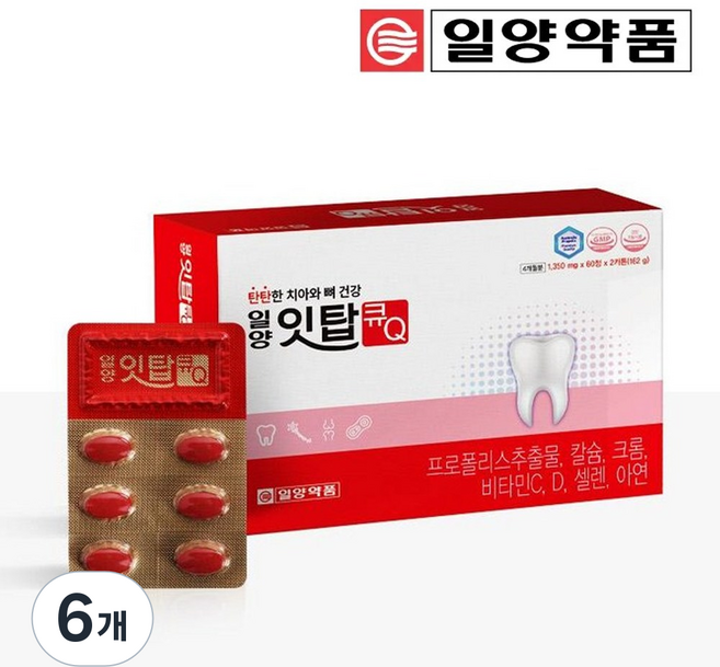 일양약품 치아 잇몸 영양제 잇탑큐, 6개, 60정