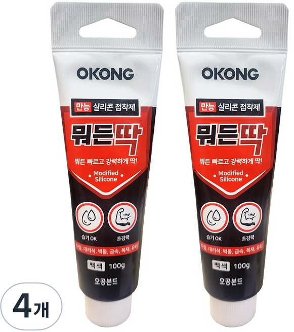 오공 만능 실리콘 접착제 뭐든딱, 4개