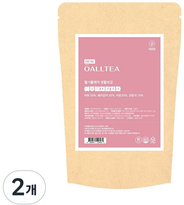 뉴올티 여주 돼지감자 비트 모링가 여주돼지감자차, 2개, 50개입, 1.2g