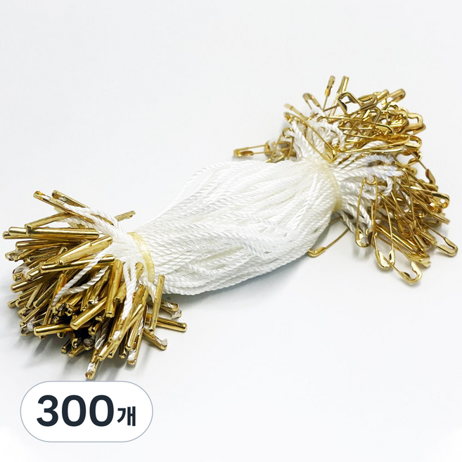 옴니스 실고리핀 [녹 안쓰는 동핀] 택고리핀 핀고리 상표끈 가격표 상표끈, 300개, 화이트실-골드핀