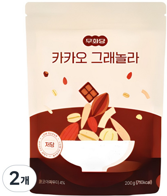 무화당 저당 프로틴 카카오 그래놀라, 2개, 200g