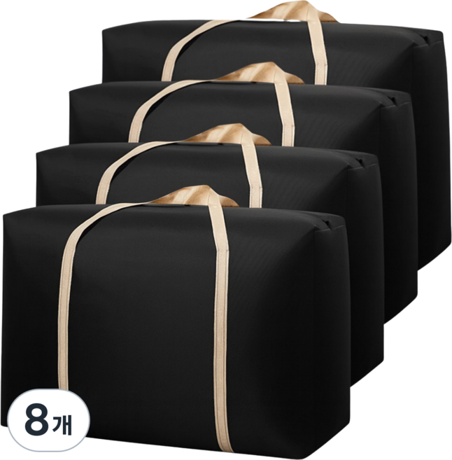 일상공식 이사 이불보관 가방 특대형, 8개, 블랙