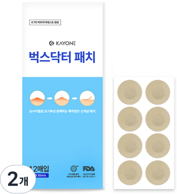 벅스닥터 모기 벌레 패치 물림 스티커, 2개, 12매입