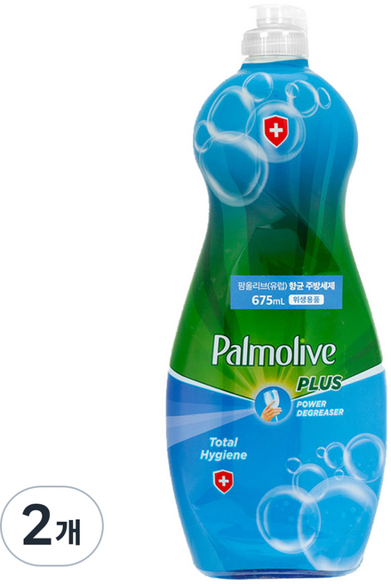 콜게이트 팜올리브 플러스 항균 주방세제 강력 기름때 제거 토탈 위생, 2개, 675ml