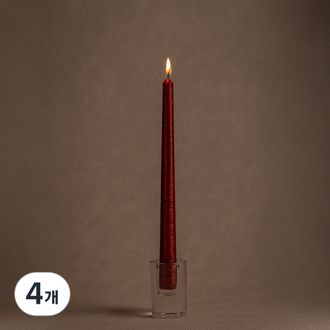 엘캔들 메탈릭 테이퍼 캔들 메탈릭레드 25cm, 4개, 56g, 무향
